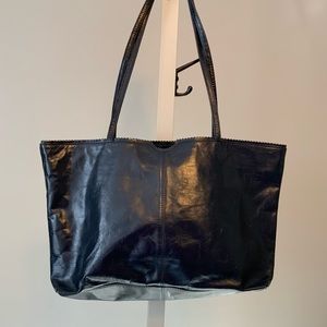 Leather tote bag